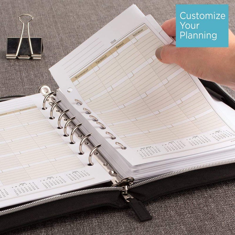 AT-A-GLANCE Textured Faux Leather Undated Starter Set, Desk Size, Black (031-0340-05) - Image 3